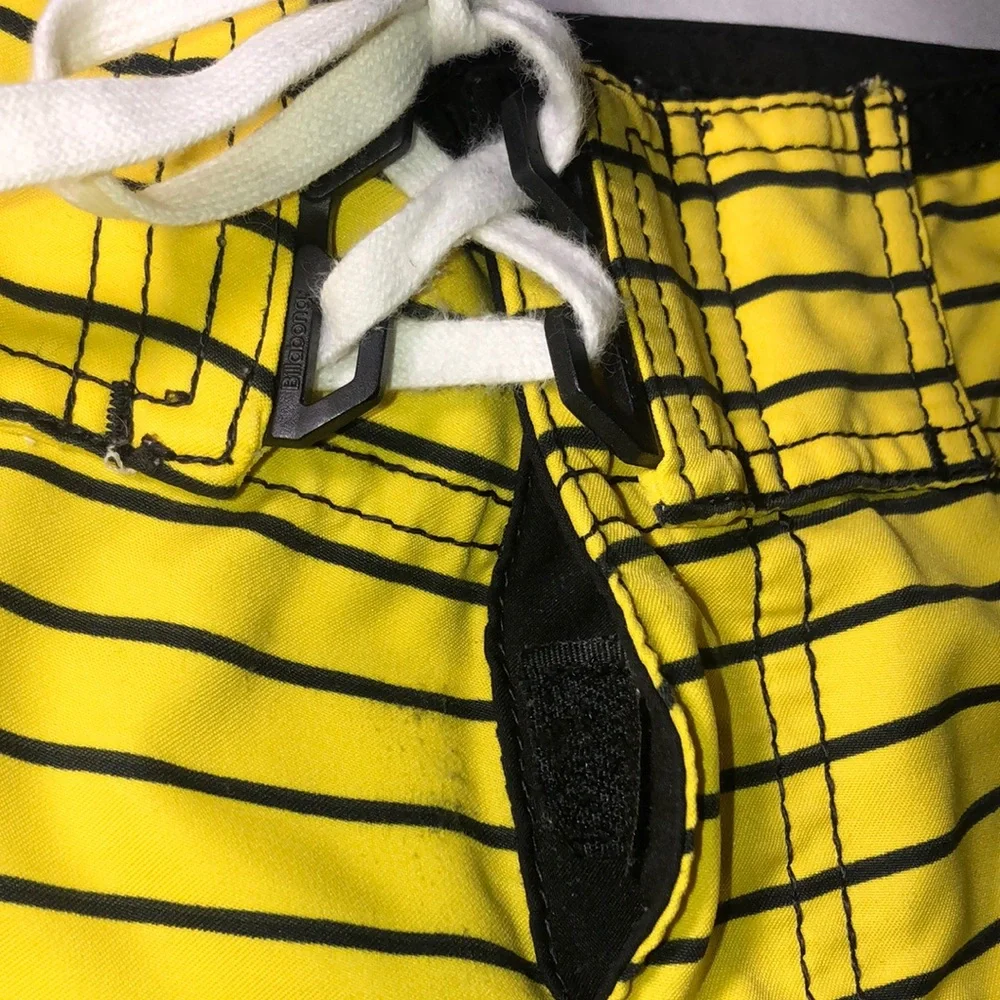 Billabong Yellow and Black Striped Board Shorts - Picture 3 of 7